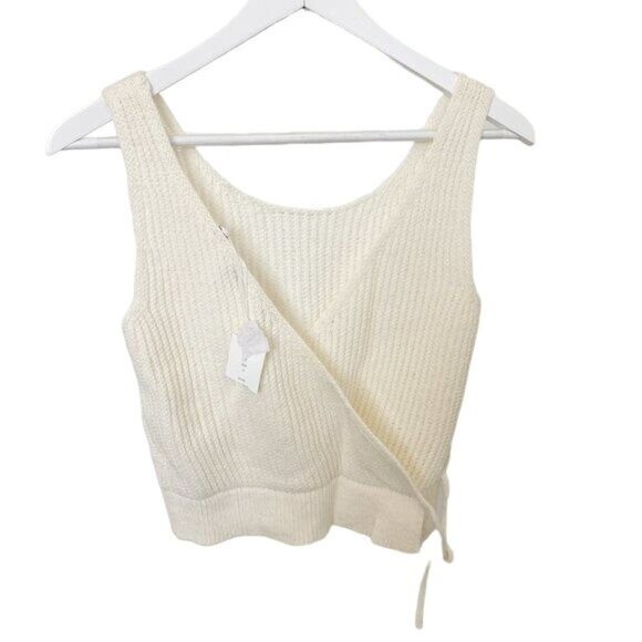 Vince Ivory Crossover V-Back Scoop Neck Sweater Tank - Picture 6 of 6